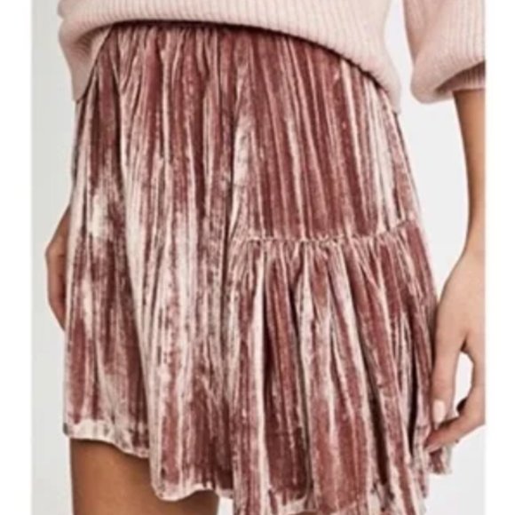 Crushed Velvet Mini Skirt - Picture 3 of 9